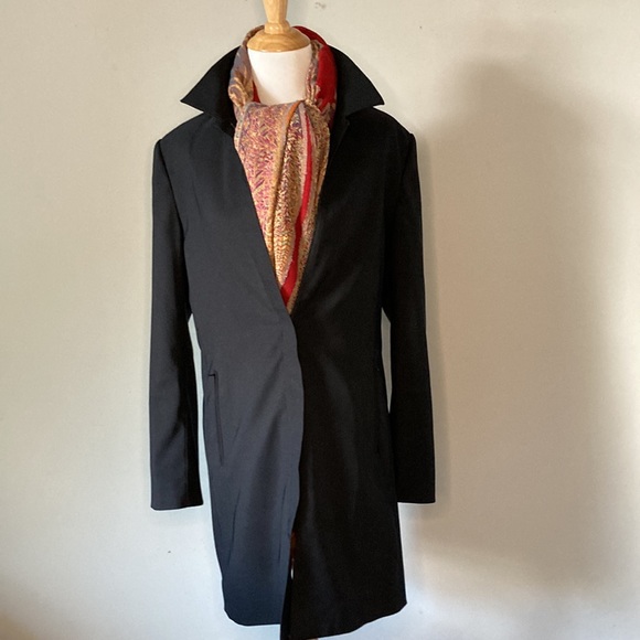 Slates Janet Howard Black Lightweight Overcoat Trench Size Small - Picture 2 of 11